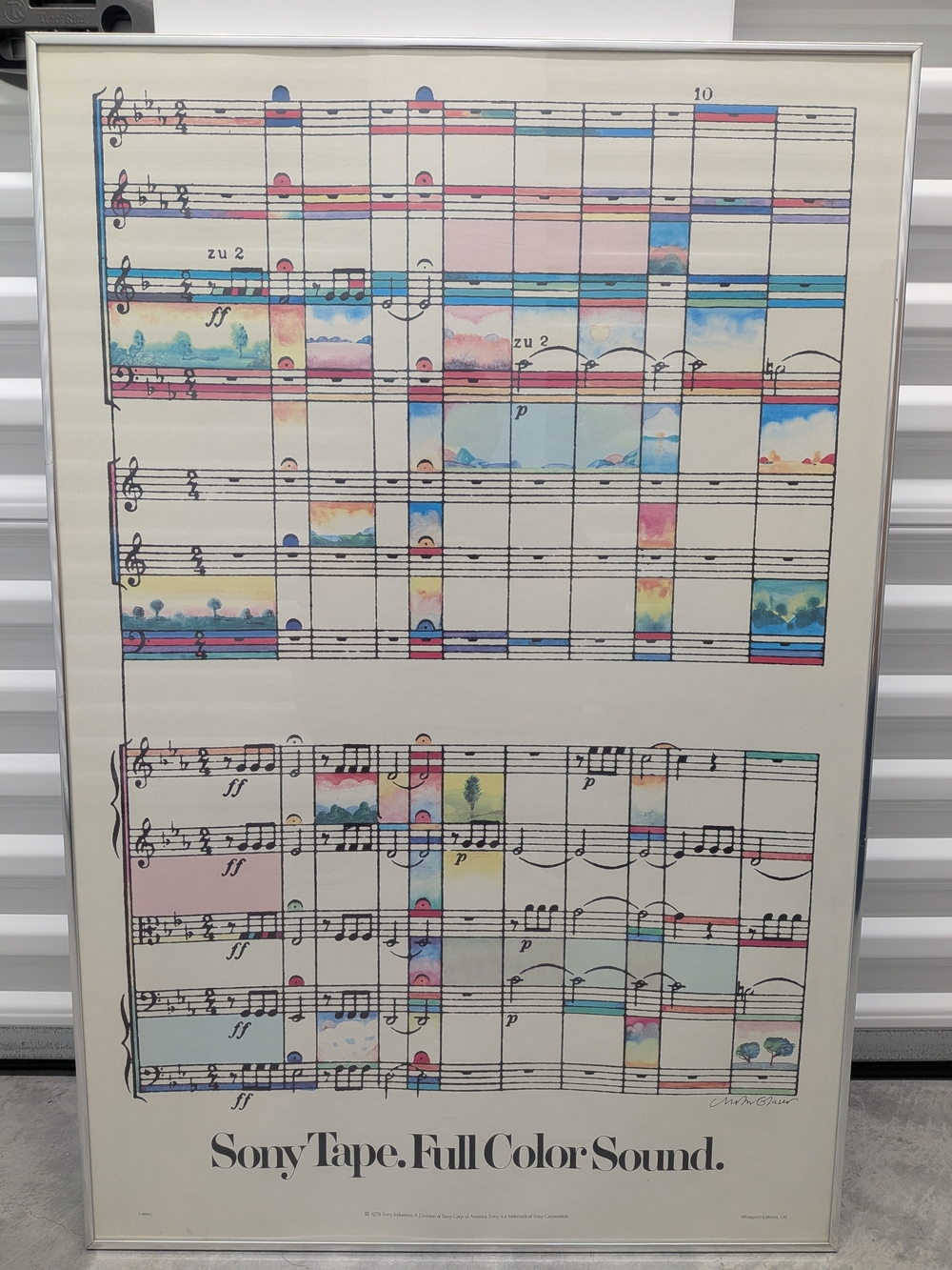 VTG 1979 Sony Tape Full Color Sound Art Print Framed